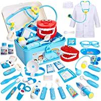 Buyger 35 Piezas Maletin Medicos Doctora Juguete Disfraz Doctora Kit Medicos Juego Accesorios Juego de rol Cumpleaños…